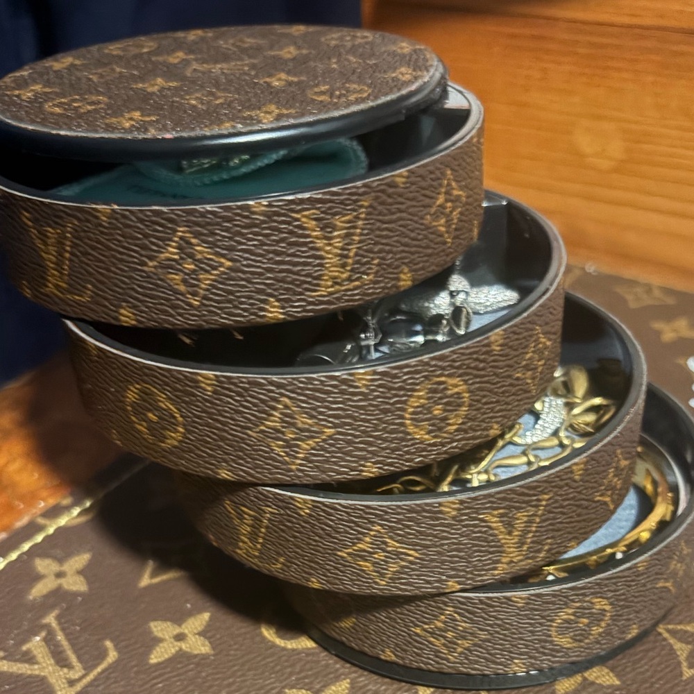 LV Brown monogram 4 tier stack jewelry organizer & mirror - Picture 2 of 5